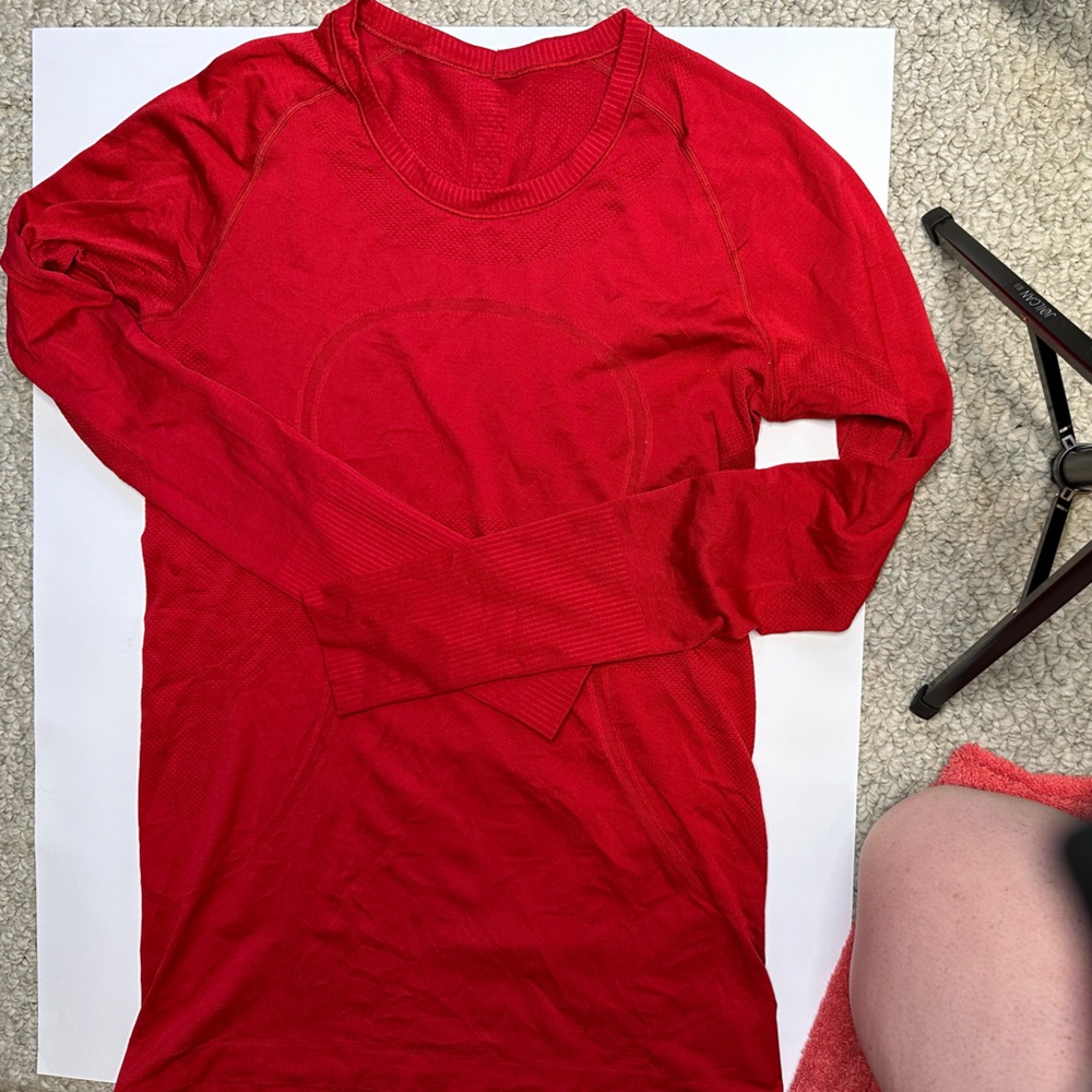 Lululemon Swiftly long sleeve, size 10, red